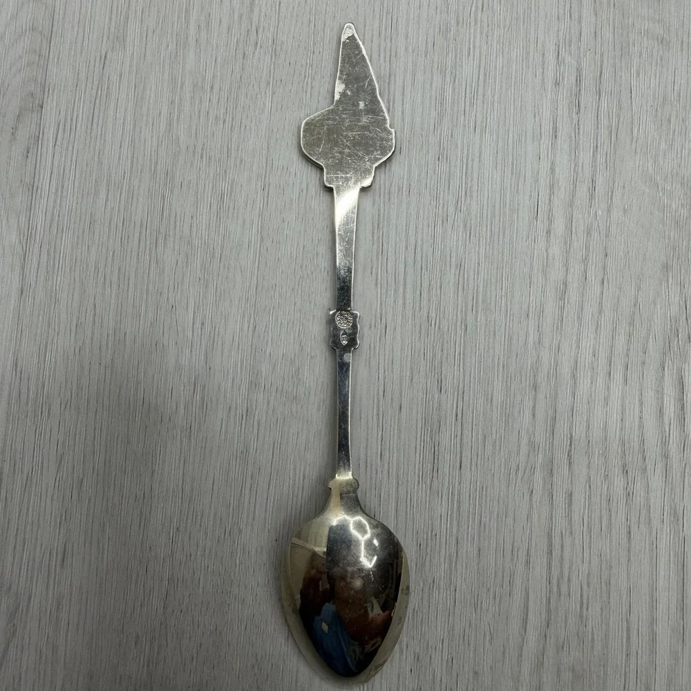 Bethlehem Souvenir Spoon Figural Finial Peace on Earth Bowl Vintage